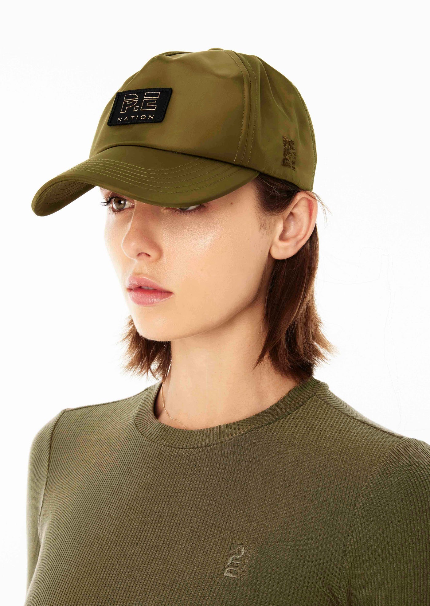 A FRAME CAP IN KHAKI