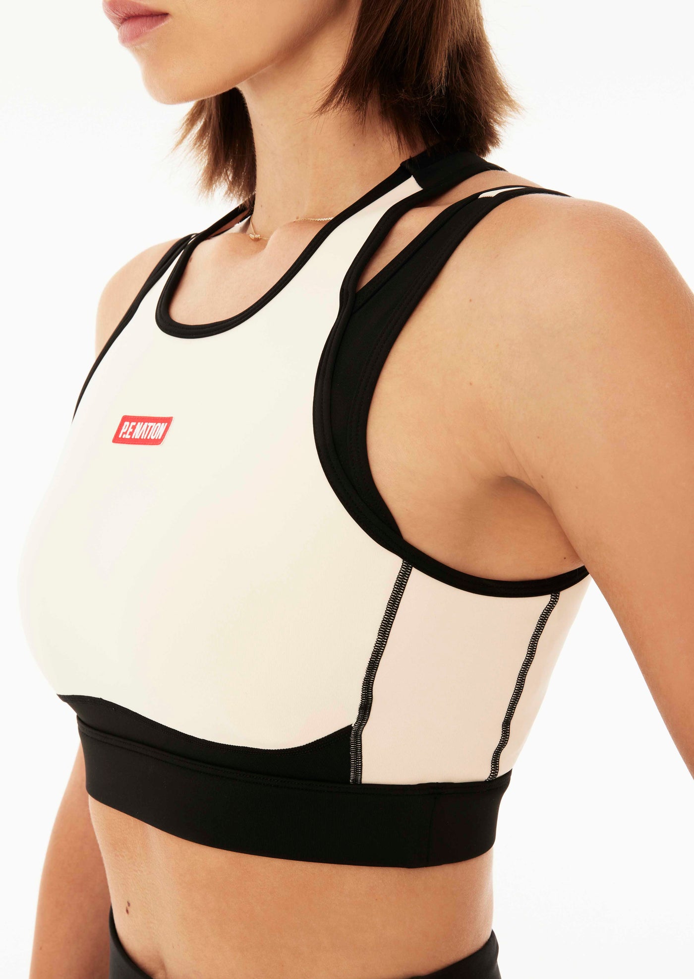 SILVERSTONE SPORTS BRA IN PEARLED IVORY