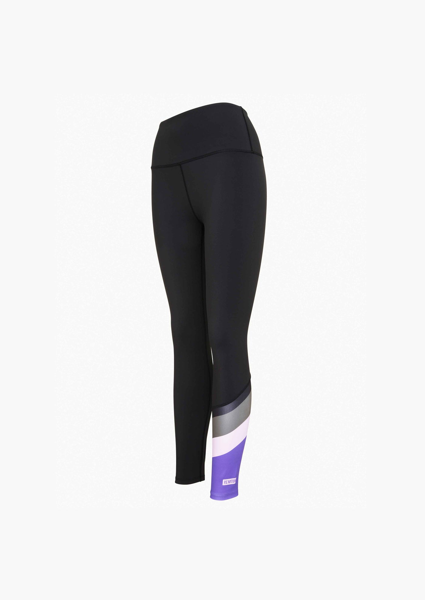 POLE POSITION 7/8 LEGGING IN BLACK / ROYAL LILAC