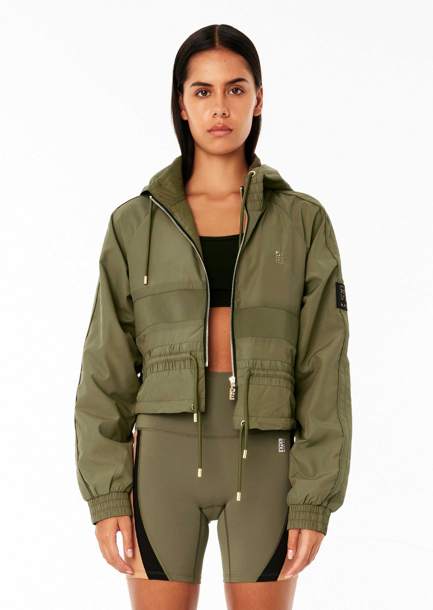 CROPPED MAN DOWN JACKET IN KHAKI