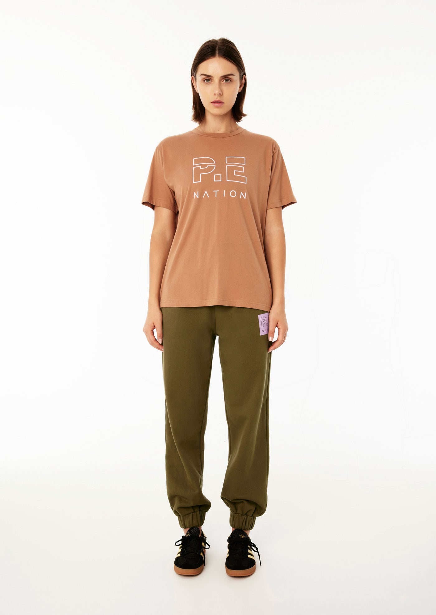 HEADS UP SS TEE IN CAMEL