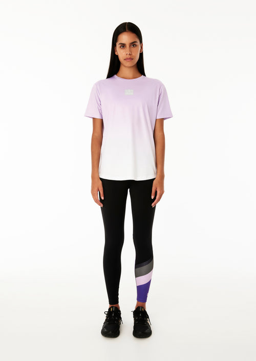 POLE POSITION 7/8 LEGGING IN BLACK / ROYAL LILAC