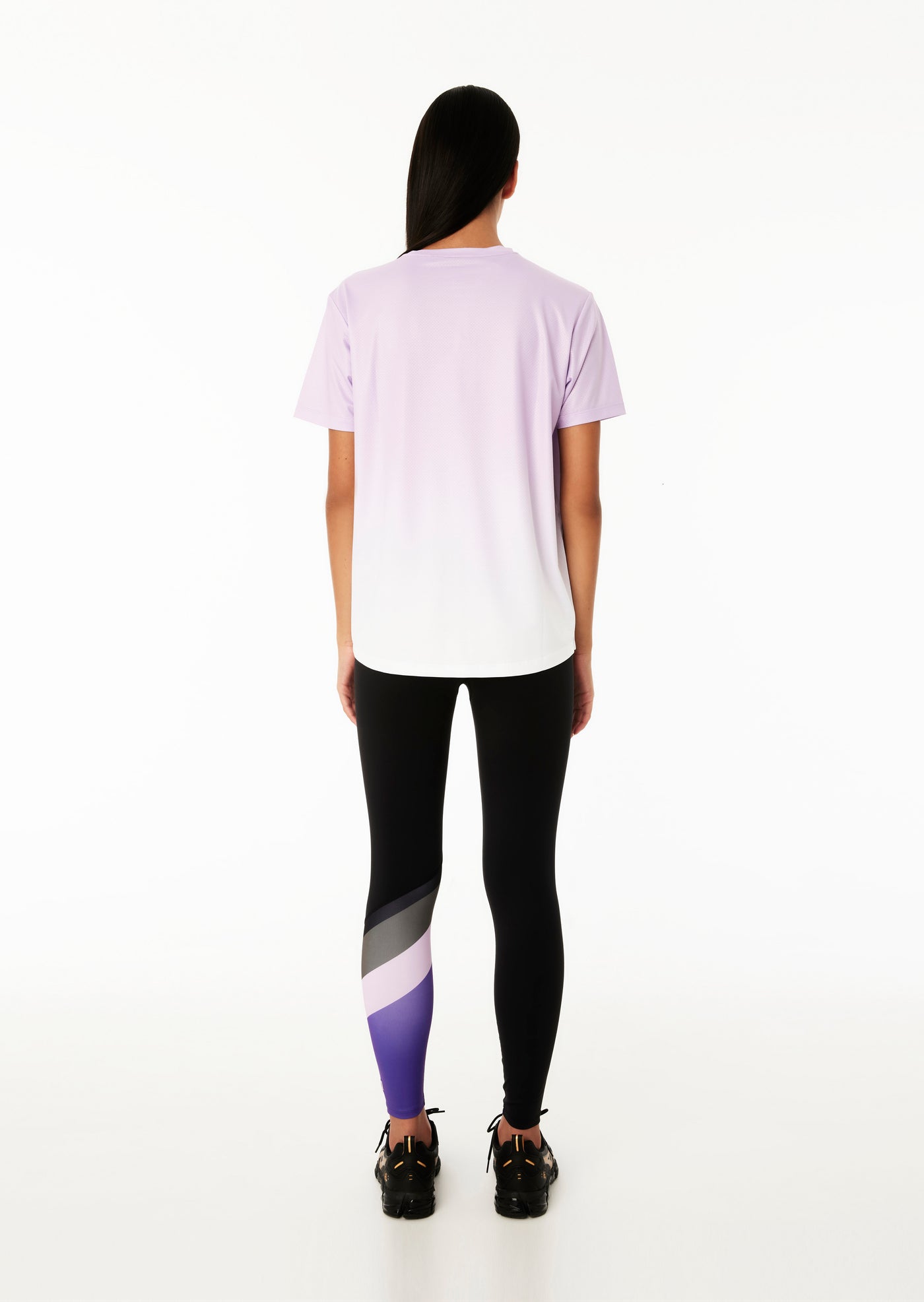 POLE POSITION 7/8 LEGGING IN BLACK / ROYAL LILAC