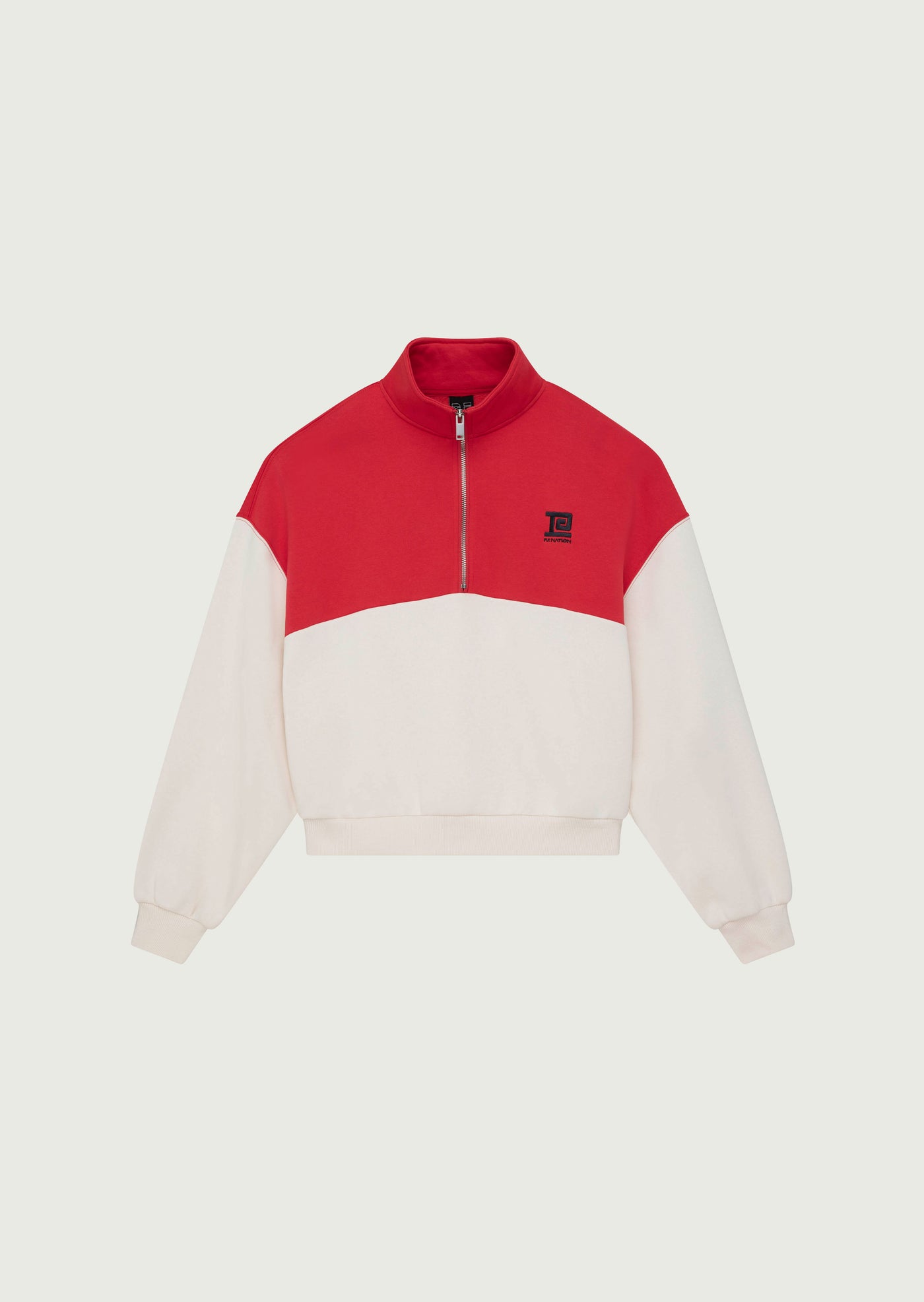 CENTRE FIELD SWEAT IN WHISPER WHITE / POPPY RED