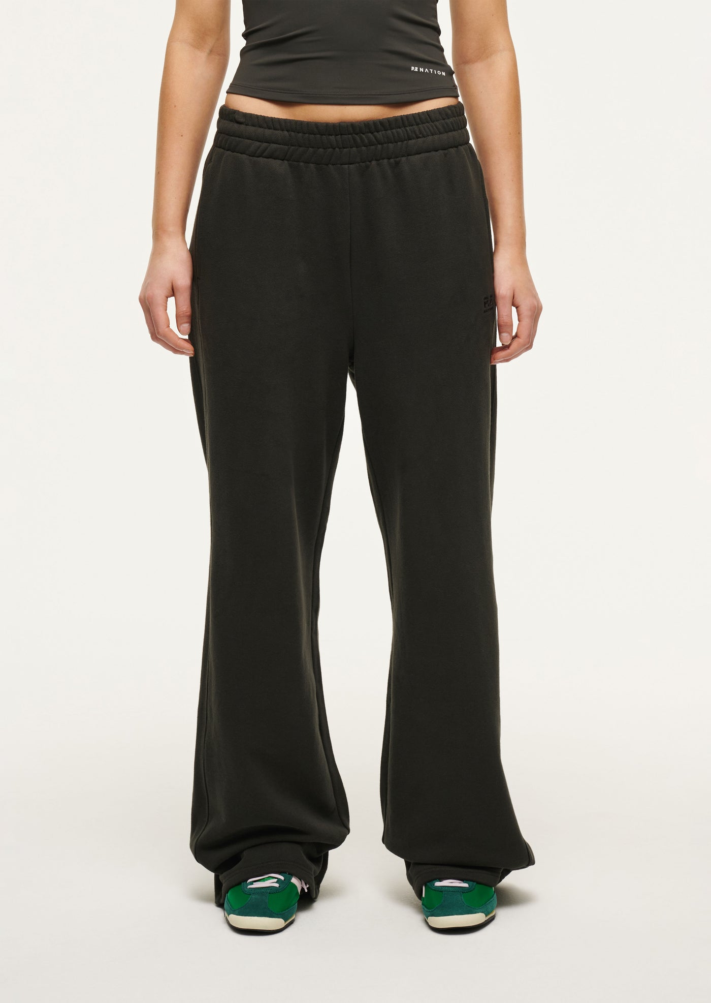 Adventure Trackpant in Asphalt by P.E Nation Womens Grey Wide Leg Track Pant