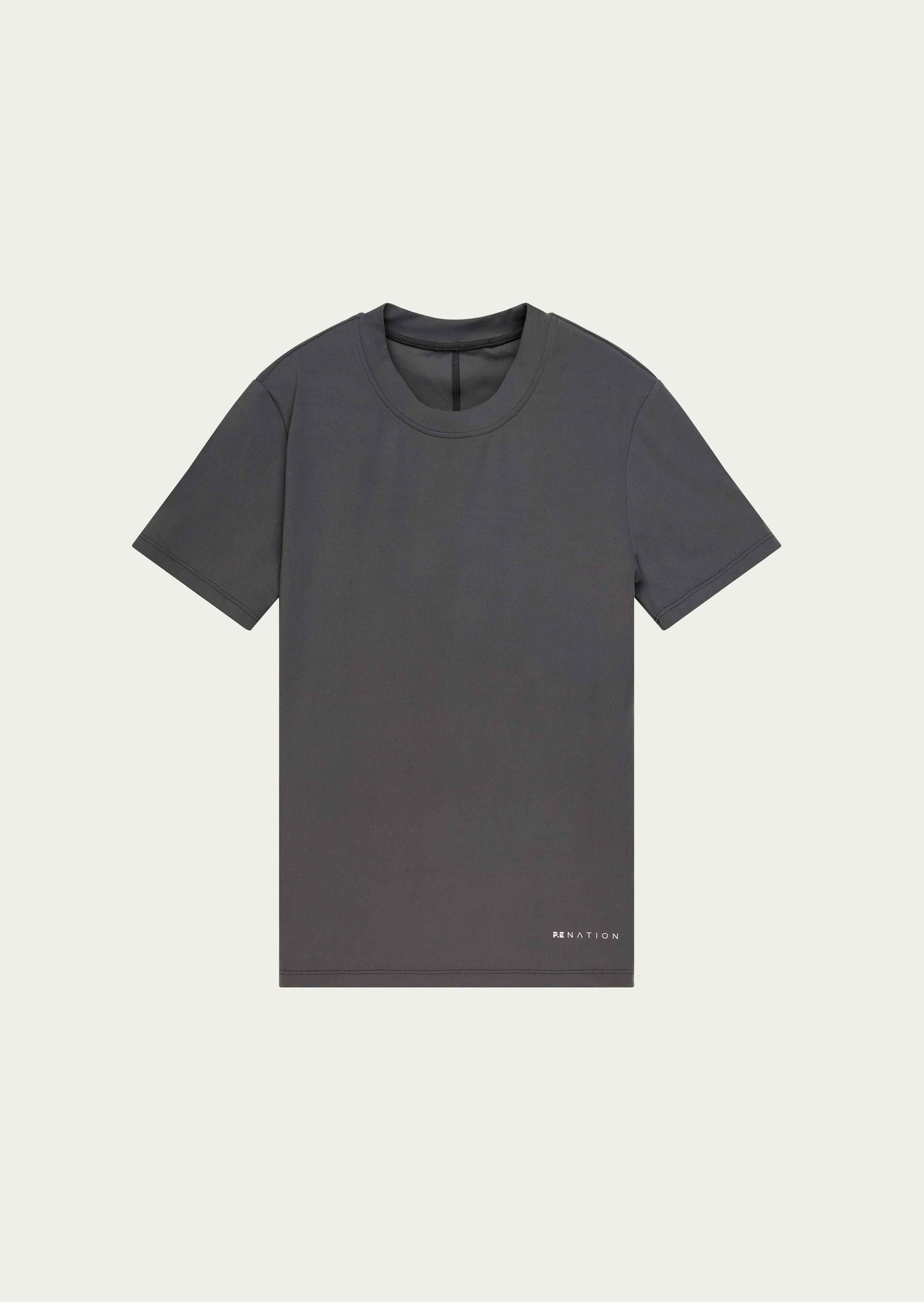 Foundation Short Sleeve Tee in Fossil by P.E Nation Grey Womens Slim Fit Tee