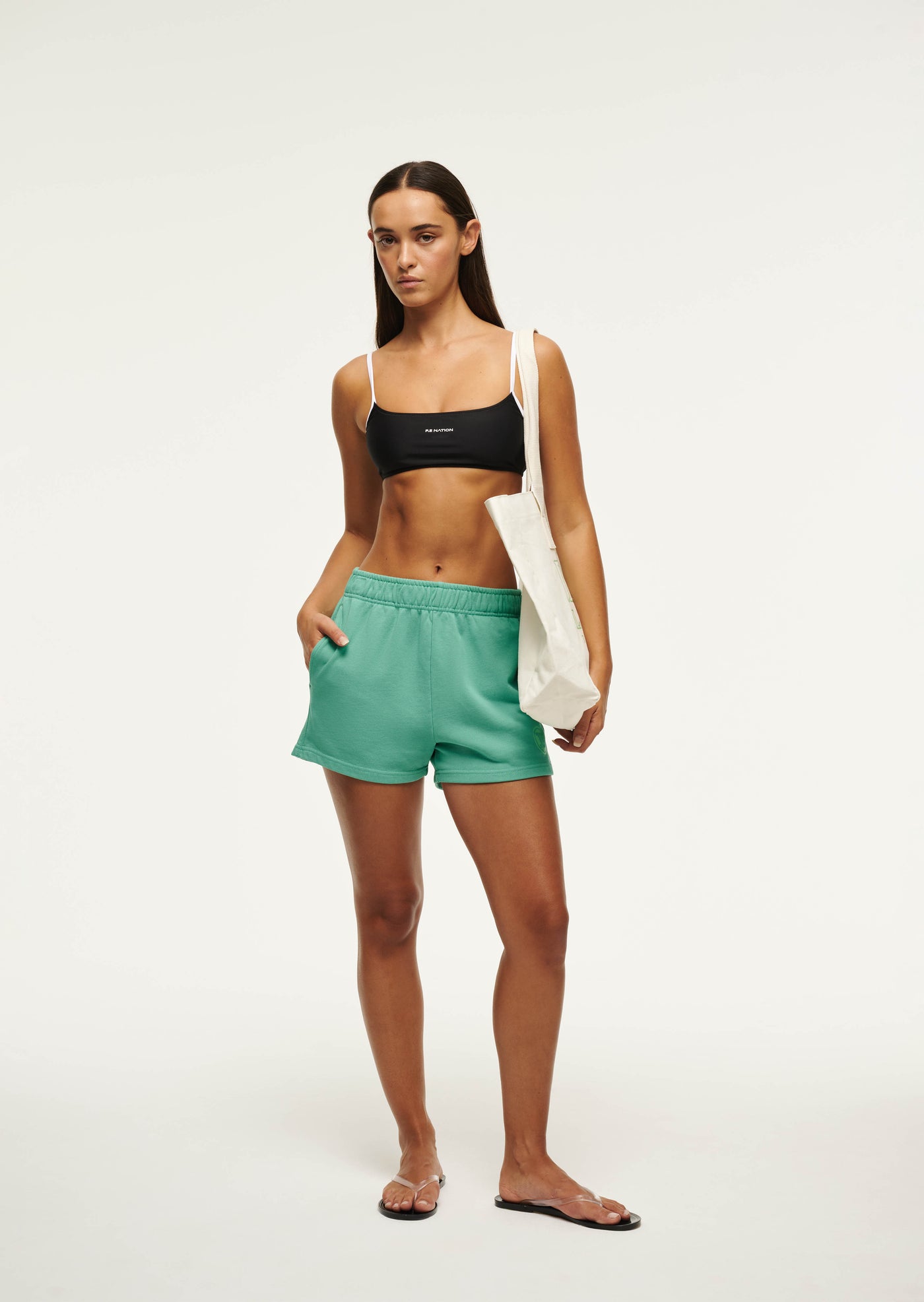 REVERIE SHORT IN WASHED EVERGREEN