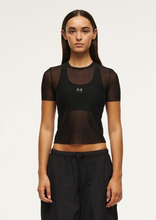 DISCOVERY MESH TEE IN BLACK