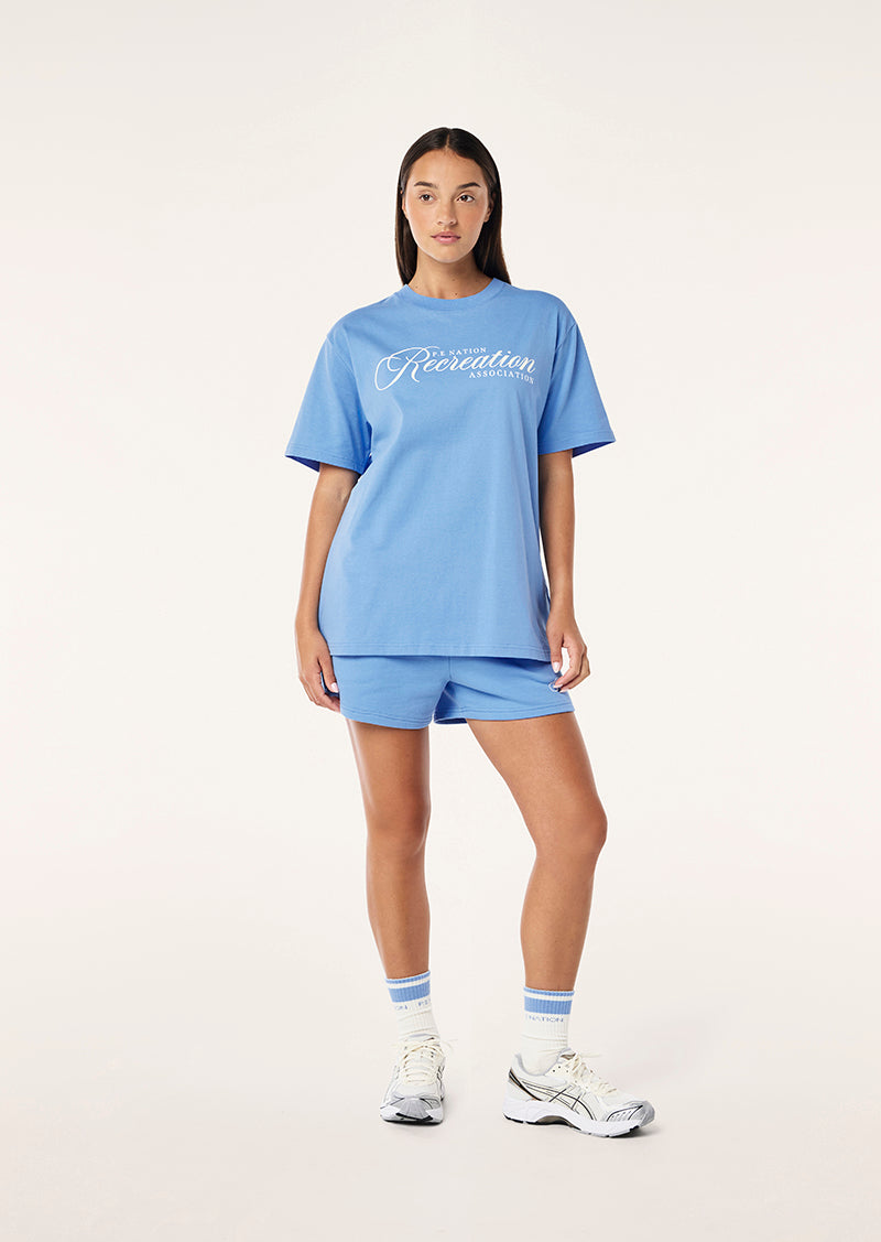DOWNTIME SHORT SLEEVE TEE IN CORNFLOWER BLUE