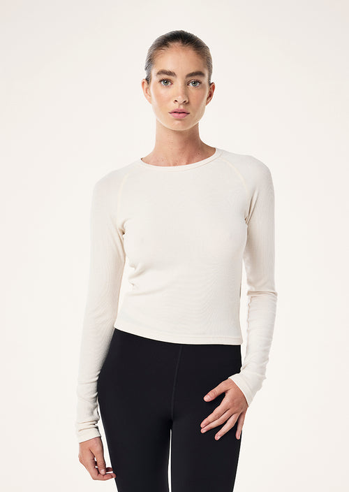 FREE PLAY 3.0 LONG SLEEVE RIB TEE IN WHISPER WHITE