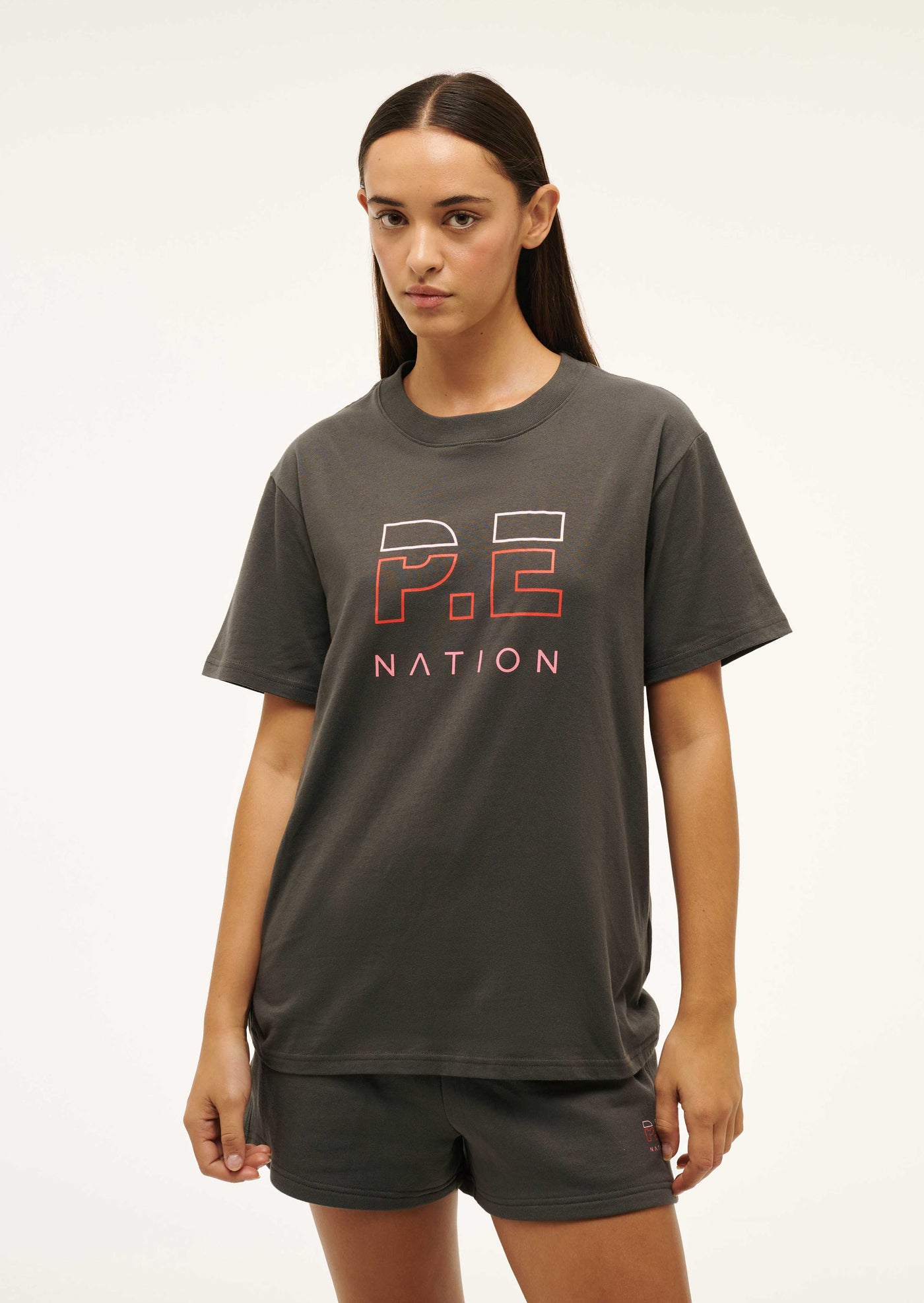 HEADS UP TEE IN GUNMETAL