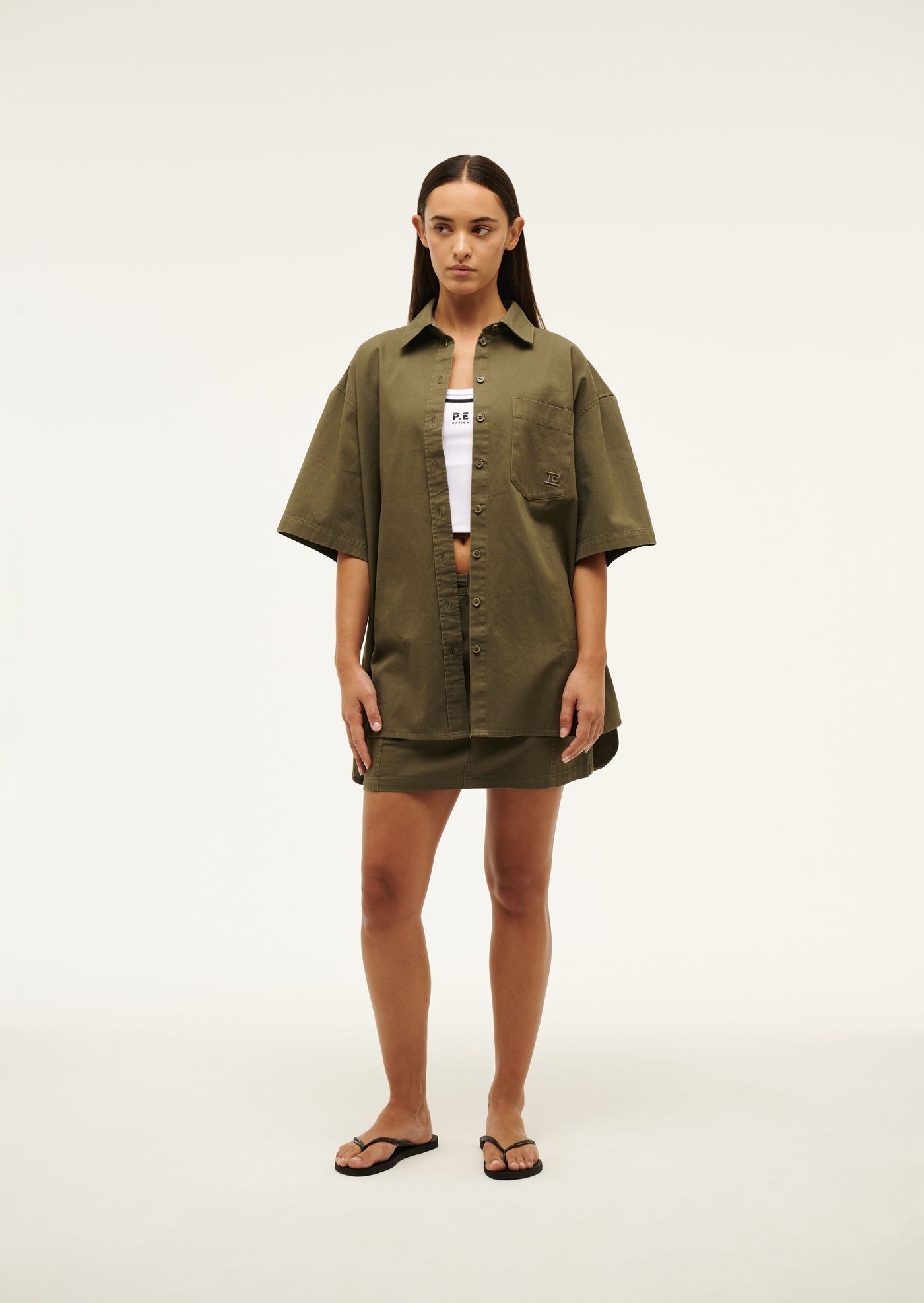 HEADLINE SHORT SLEEVE SHIRT IN KHAKI