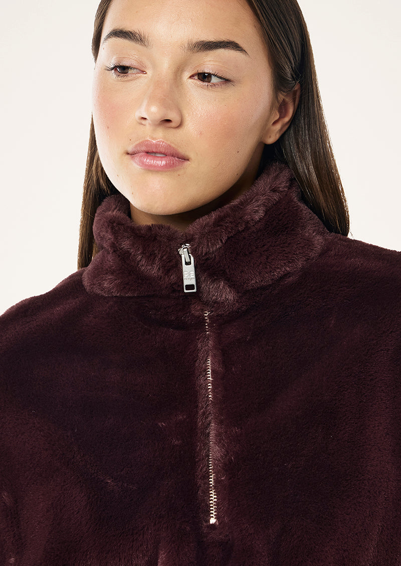 MONTEREY ZIP NECK IN MAHOGANY BY P.E NATION WOMENS ACTIVEWEAR JACKET