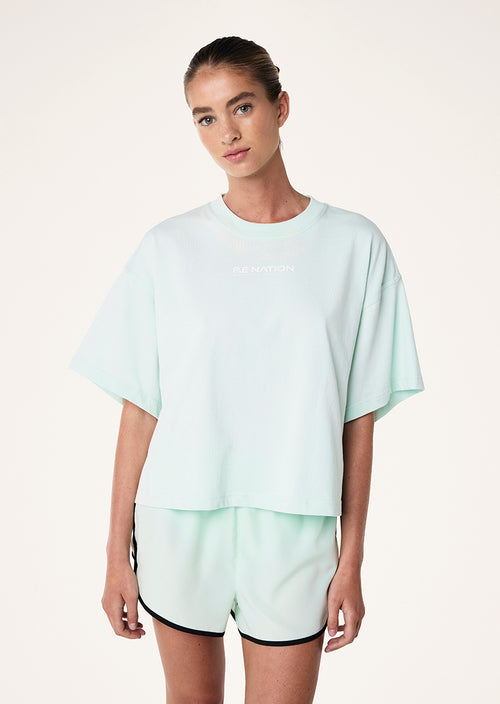 NAMEDROP TEE IN HINT OF MINT