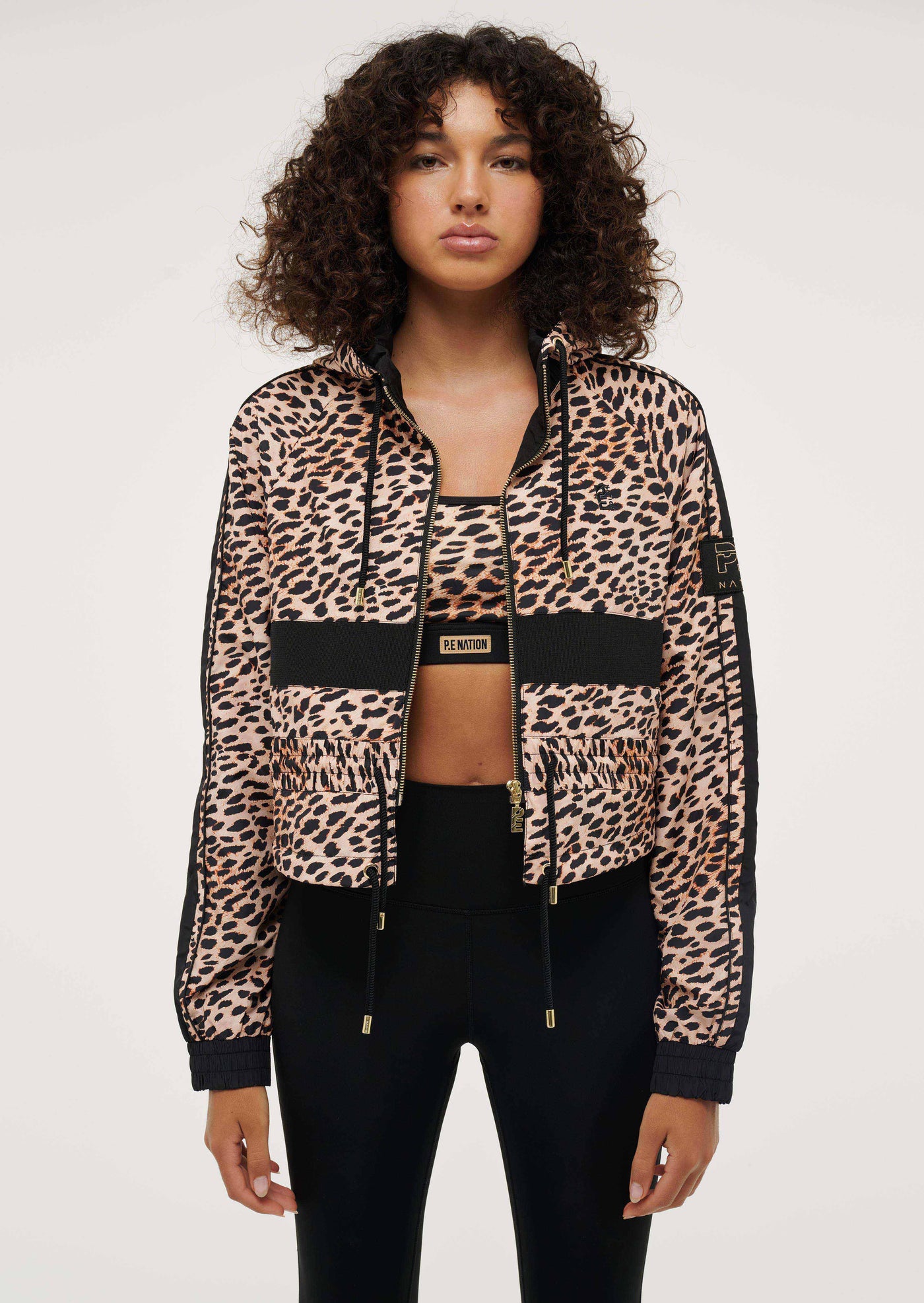 CROPPED MAN DOWN JACKET IN CHEETAH PRINT