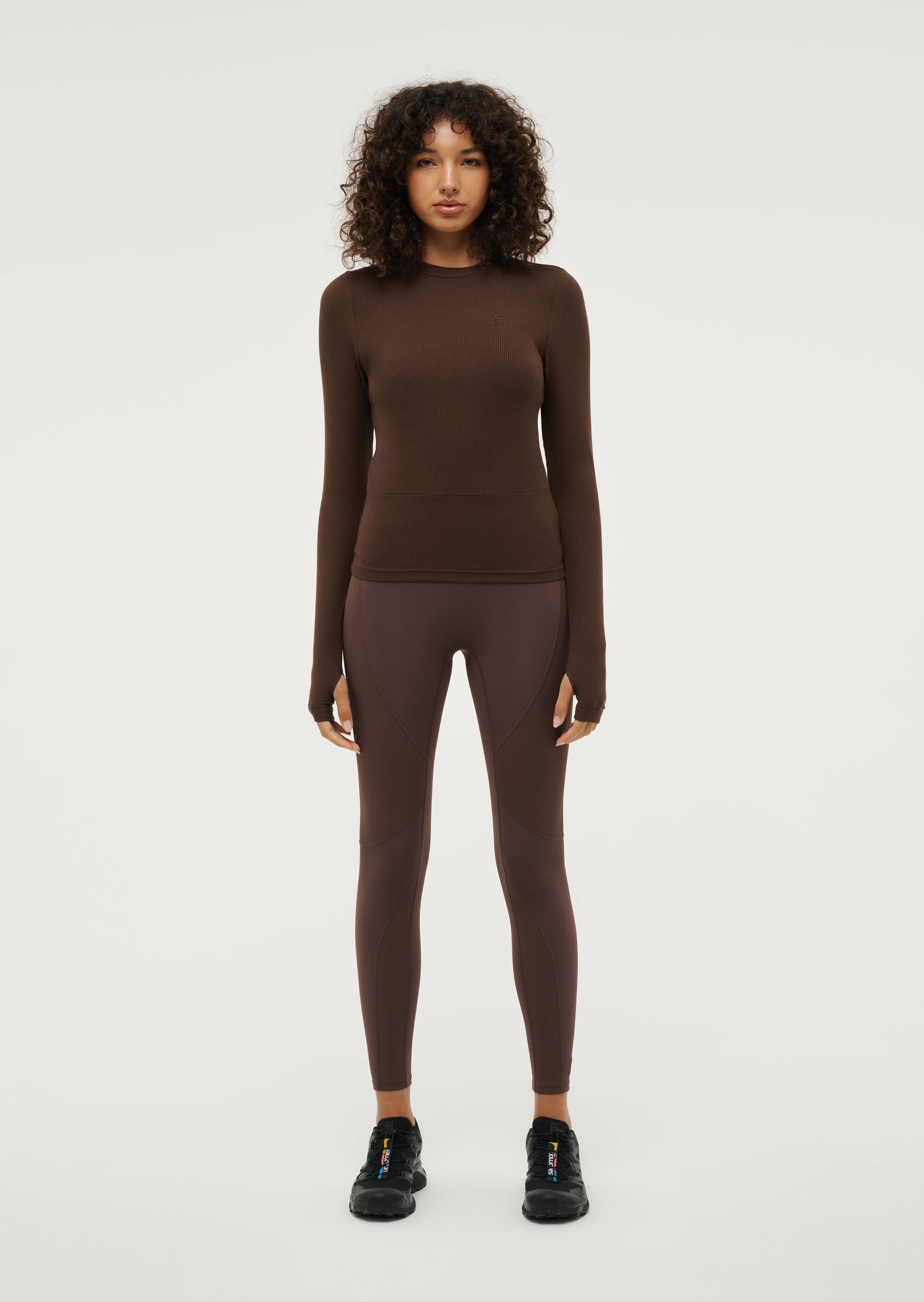 FREE PLAY 2.0 LS RIB TEE IN CHESTNUT