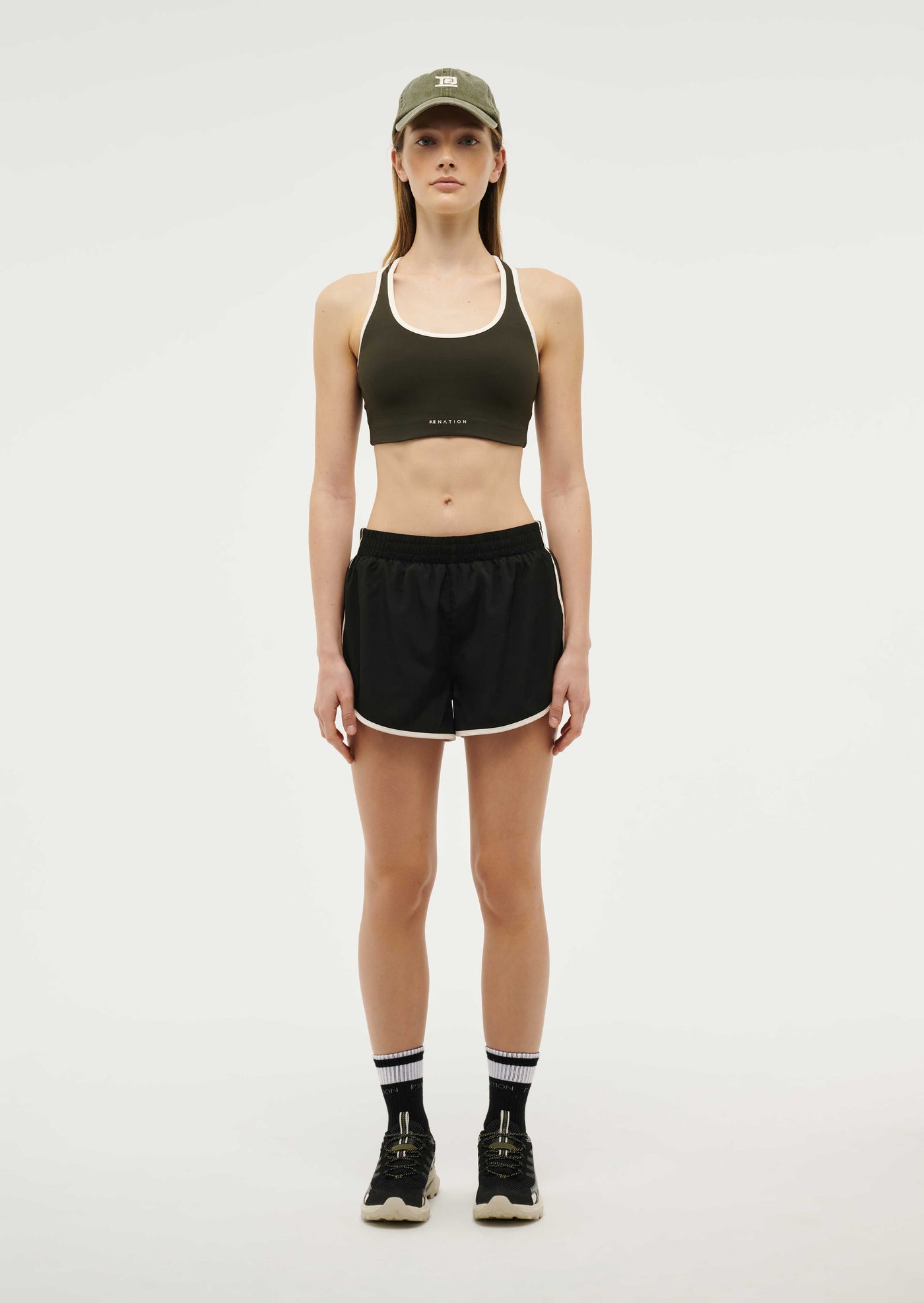 STELLAR SPORTS BRA IN FOREST NIGHT / WHISPER WHITE