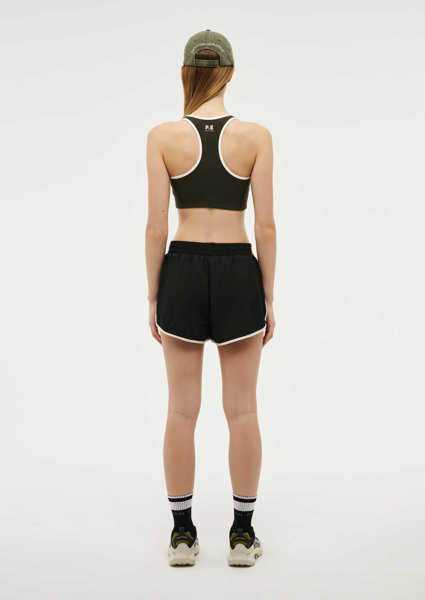 STELLAR SPORTS BRA IN FOREST NIGHT / WHISPER WHITE