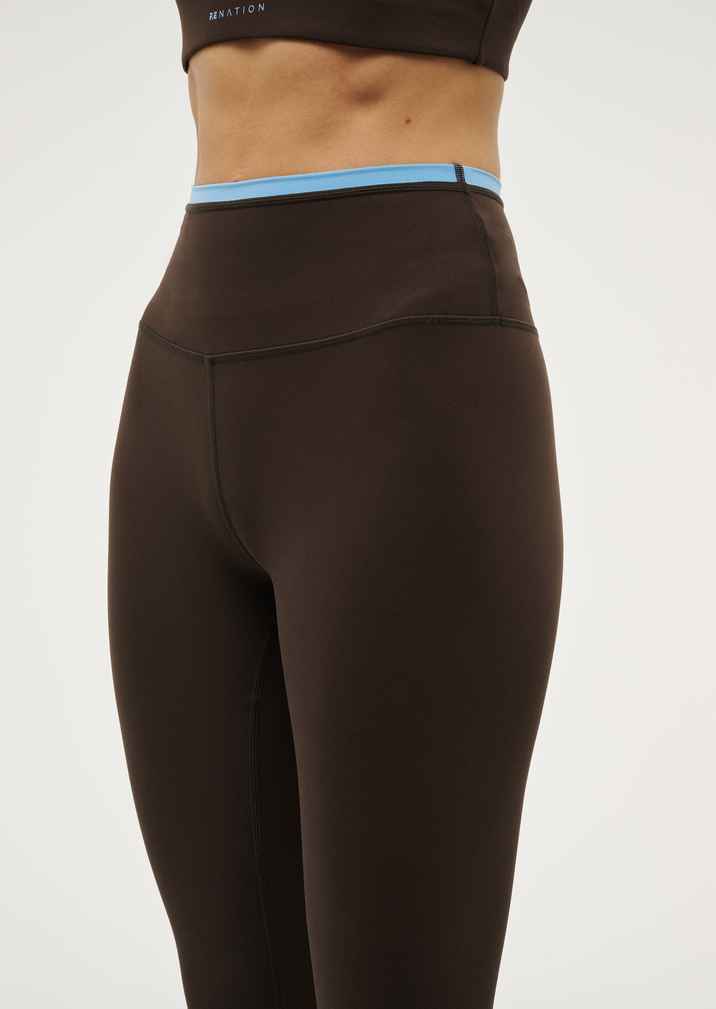 Vita Full Length Legging in Coffee by P.E Nation, Brown Womens Active Legging