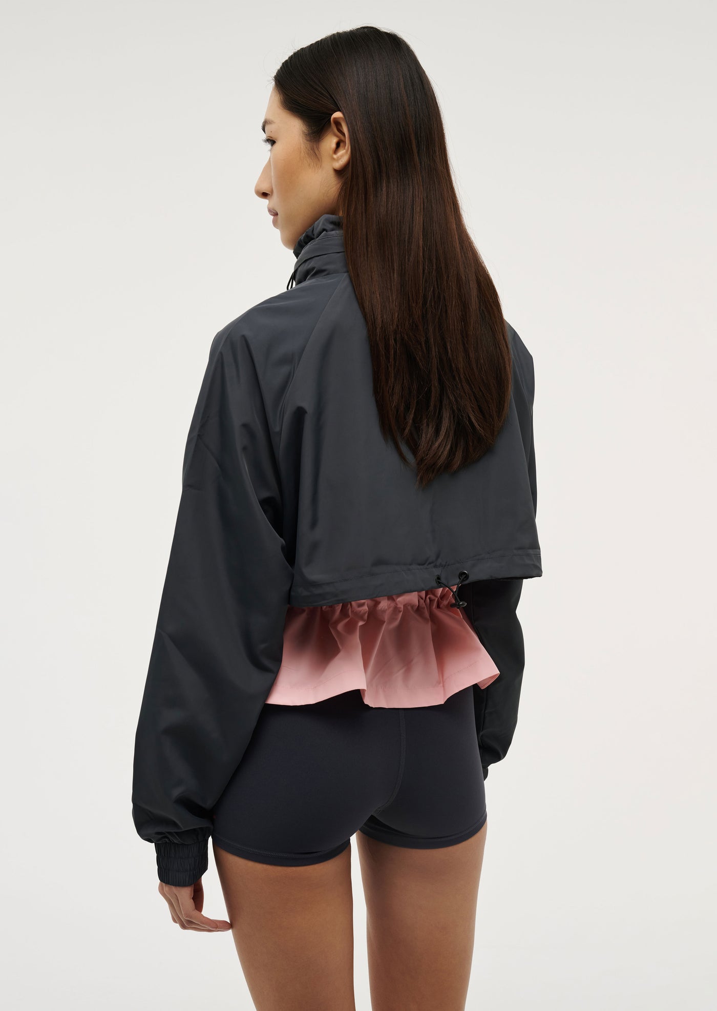 Shelter Jacket in Marine Blue by P.E Nation, Pink and Navy Blue Womens Spray Jacket