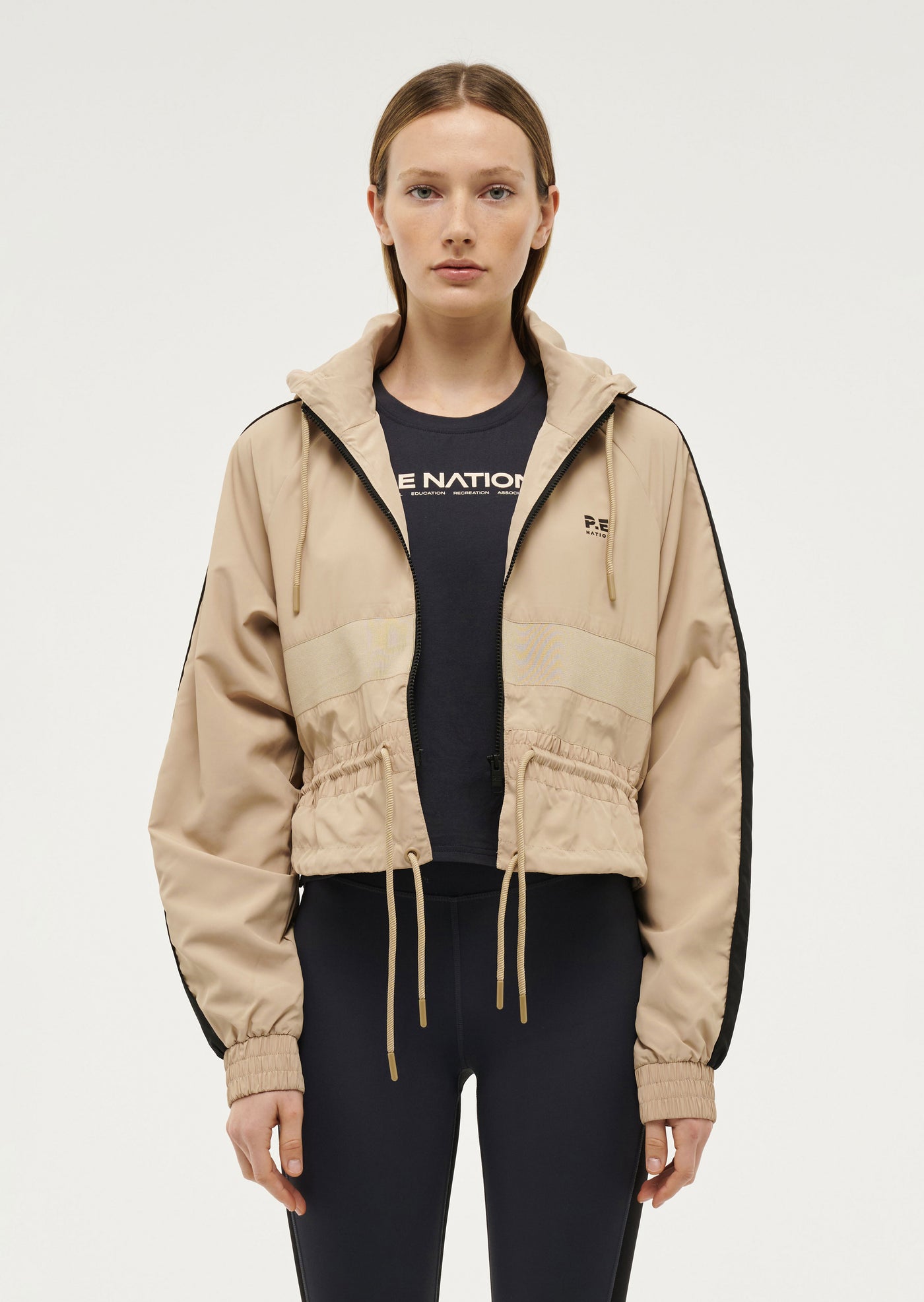 CROPPED MAN DOWN JACKET IN SESAME