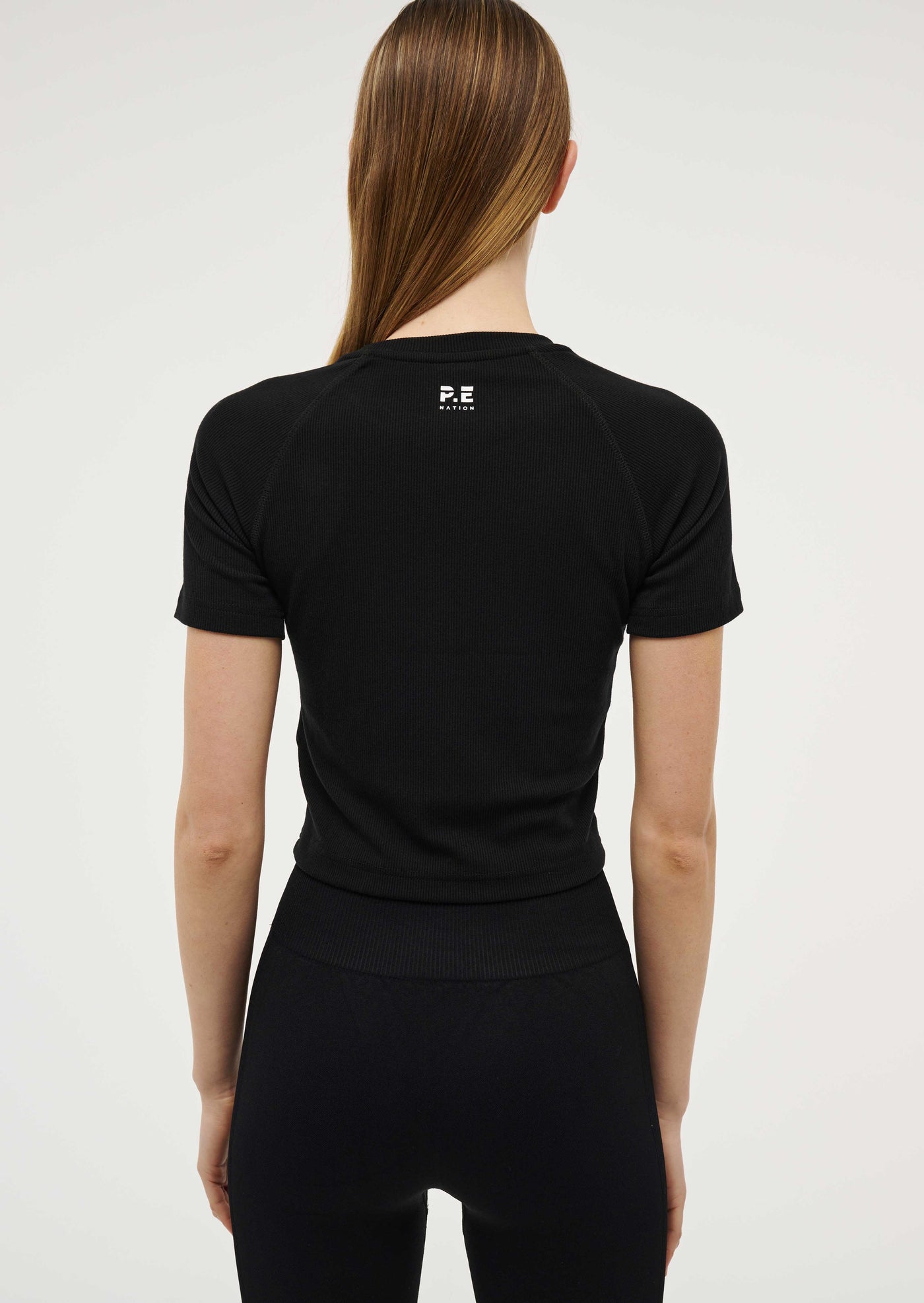 FREE PLAY SHORT SLEEVE RIB TEE IN BLACK