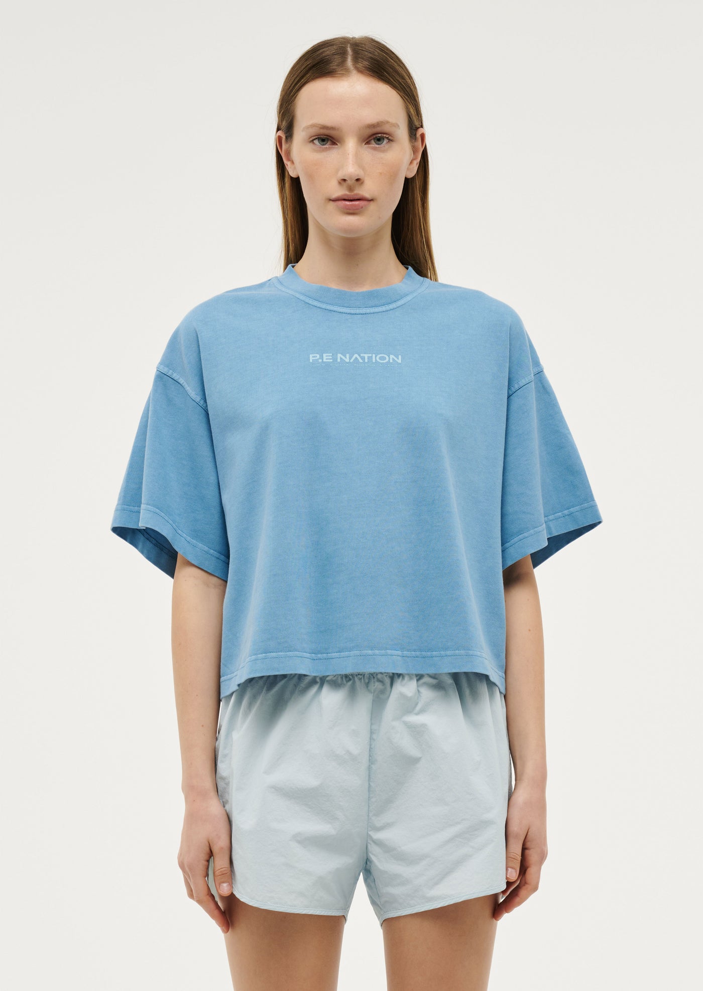 NOMAD BOXY TEE IN WASHED BRIGHT BLUE