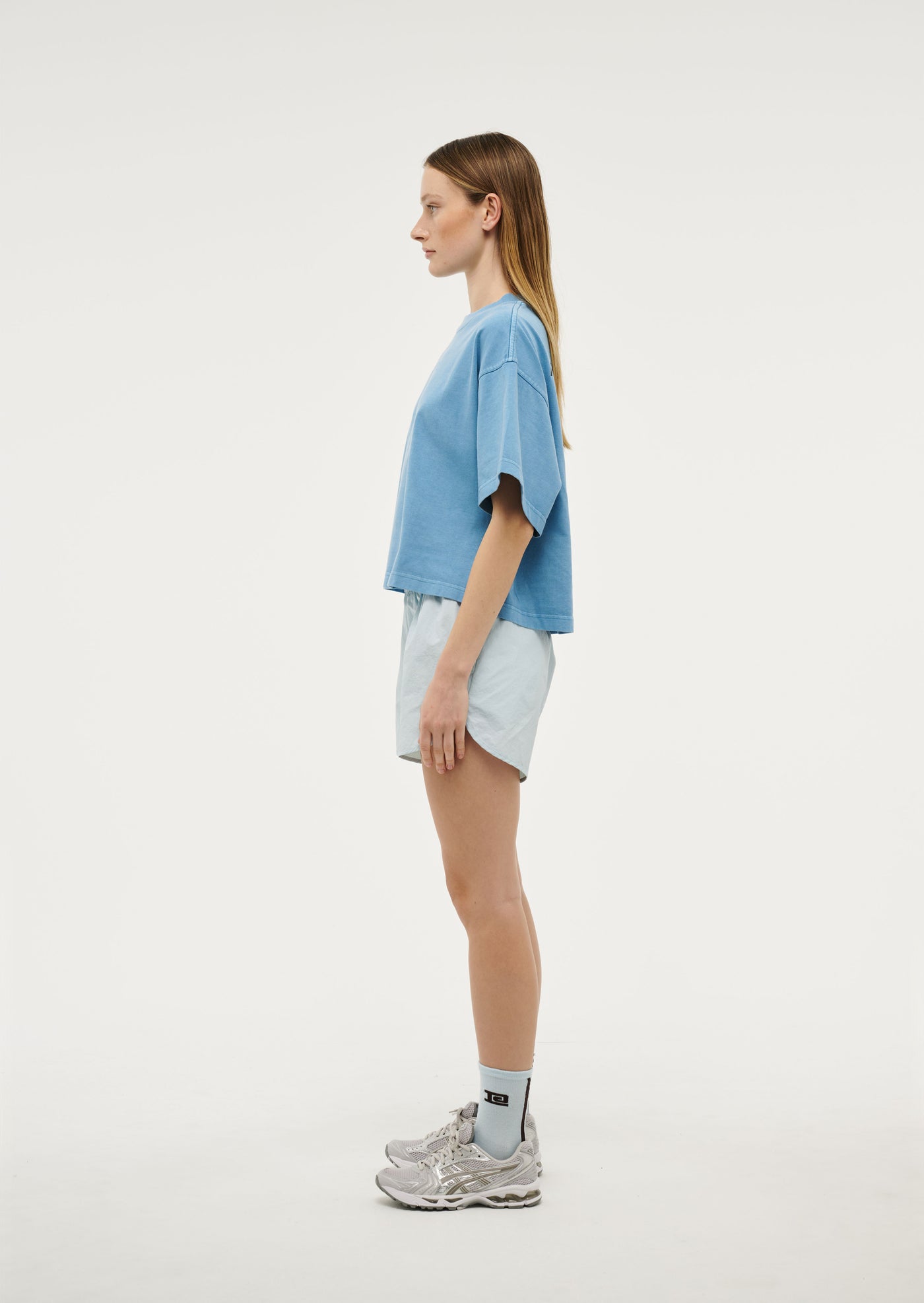 NOMAD BOXY TEE IN WASHED BRIGHT BLUE