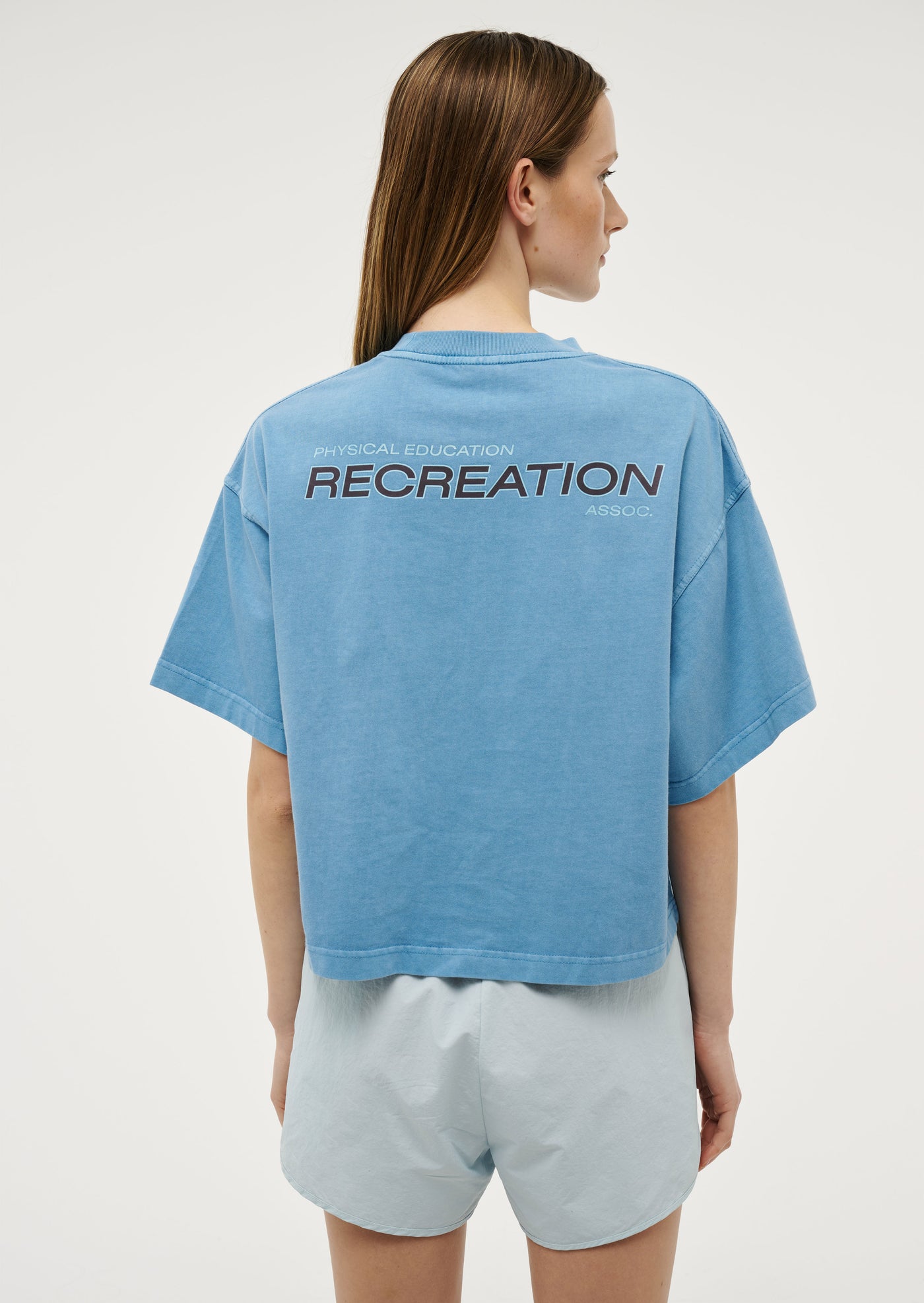 NOMAD BOXY TEE IN WASHED BRIGHT BLUE