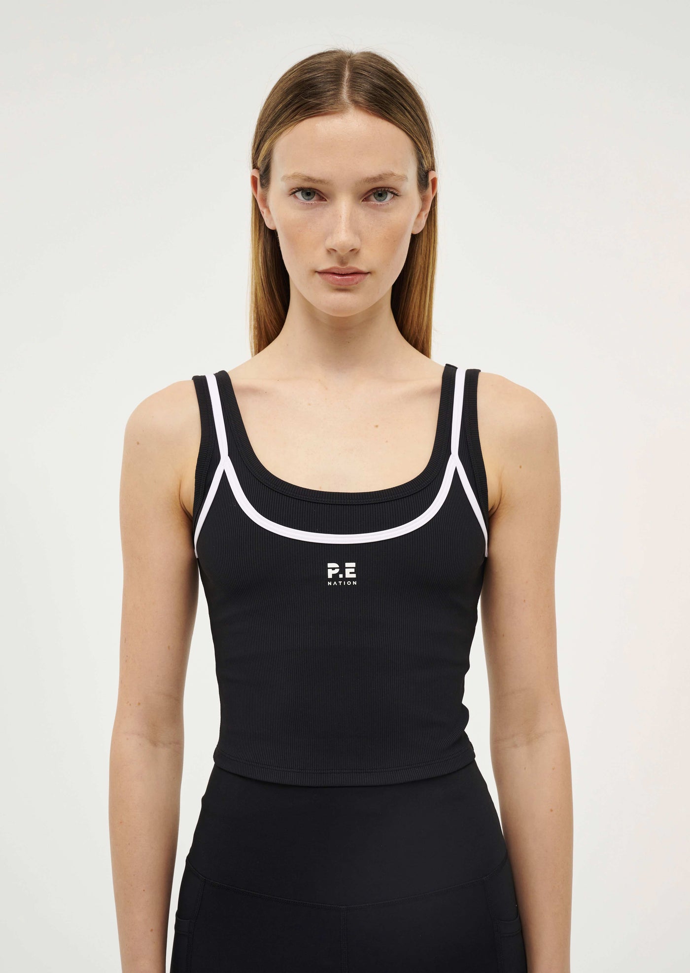  Forward Tank in Black by P.E Nation, Black Womens Active Ribbed Tank 